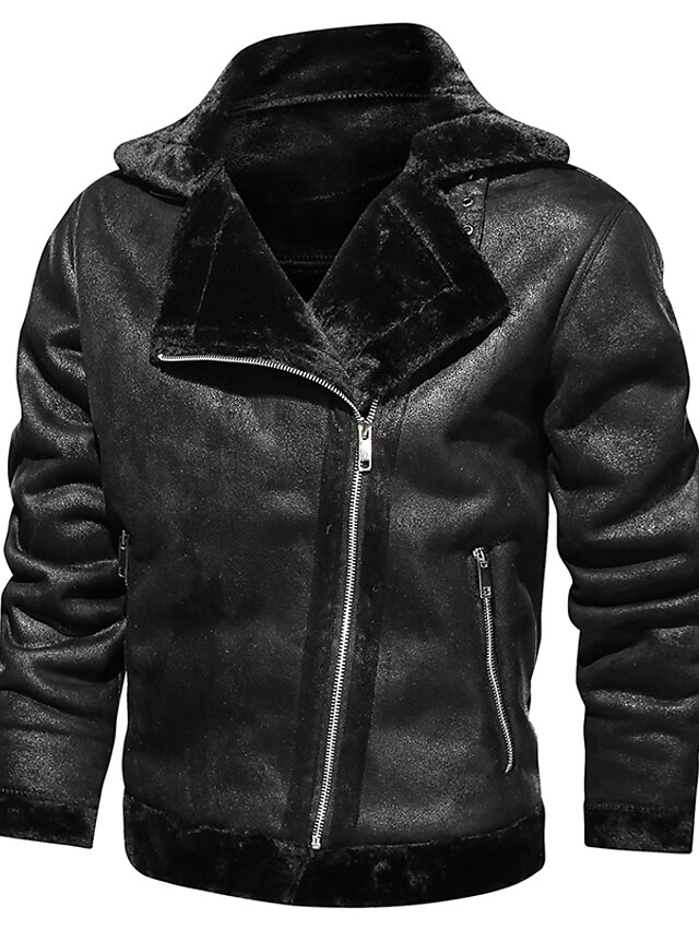 Men's Winter Jacket Fleece Jacket Sherpa Jacket Outdoor Daily Wear Warm ...
