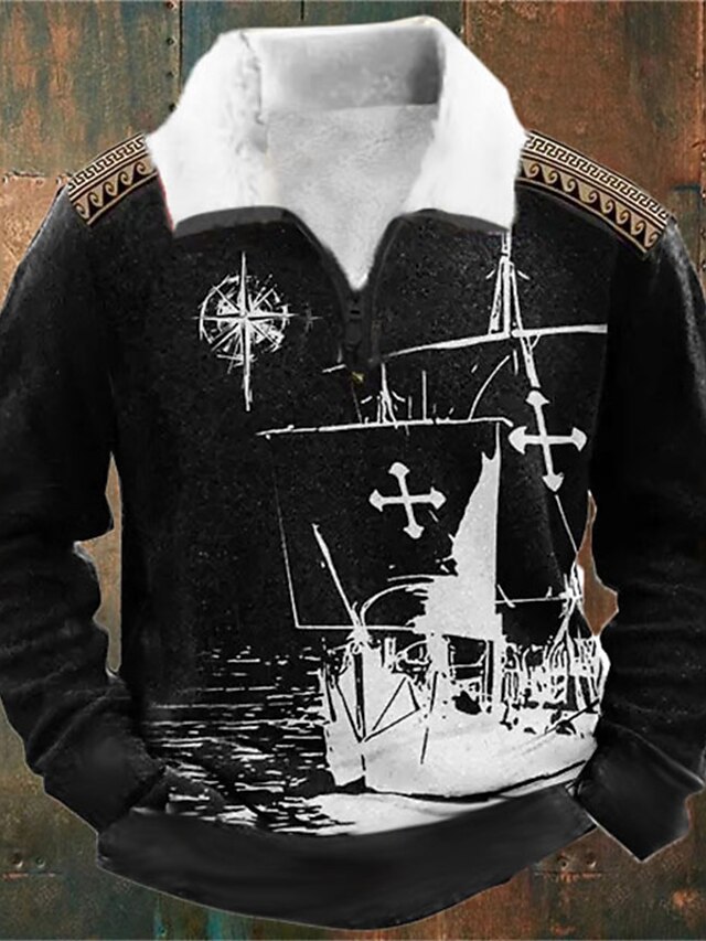 Sweatshirt Sans Capuche Homme Logo Imprimé | Pull Décontracté Pour Automne-hiver, Cadeau Noël