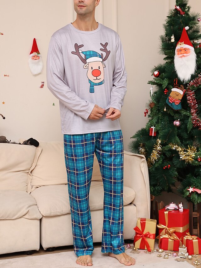 Men's Christmas Pajamas Sleepwear Pajama Set Pajama Top and Pant 2 — free download