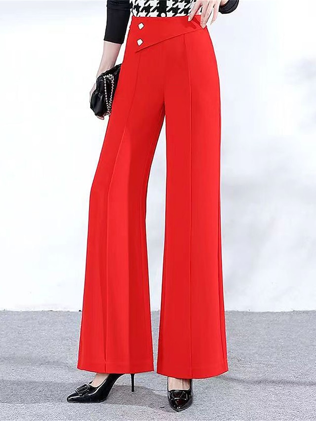  Pentru femei Costume Spandex Simplu Negru Roșu-aprins Elegant Talie Înaltă Lungime totală Birou Stradă Toamnă Iarnă