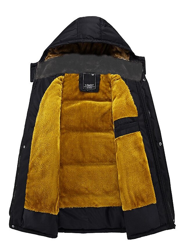  Hombre Abrigo de invierno Chaqueta de Invierno Chaqueta acolchada Cardigan Acampada y Senderismo Templado Invierno Color sólido Brillante Negro Negro Chaqueta acolchada