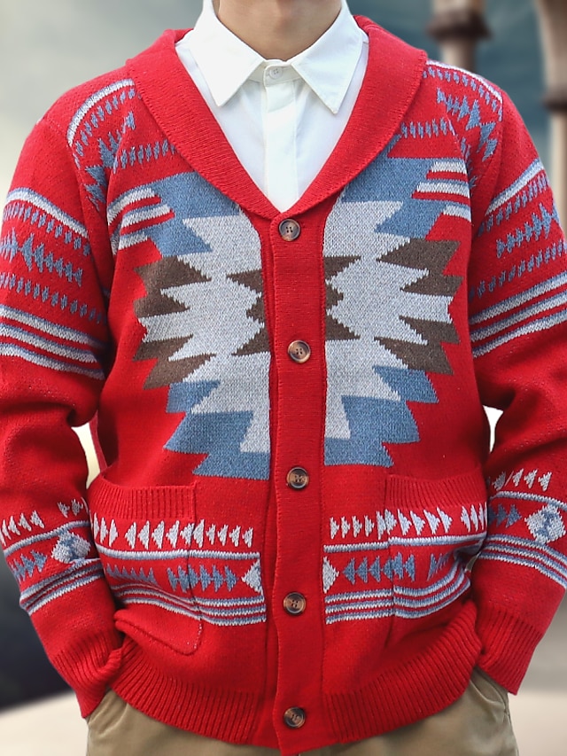 Men's Cardigan Cardigan Sweater Sweater Jacket Chunky Knit Regular ...