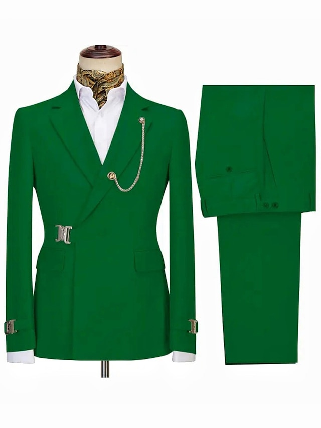  Trajes de graduación para hombre, color verde, burdeos y azul, trajes de boda de otoño, 2 piezas, color sólido, corte a medida, un solo pecho, un botón, 2024