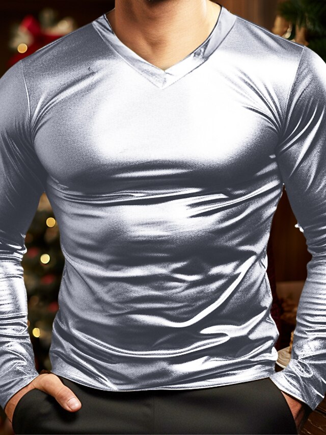  Herre T-shirt Tee Top Lang ærmet skjorte Langærmet Rullekrave Forår & Vinter Vanlig Mode Designer Basale Ferierejse Gade I-byen-tøj Sort Guld Grå Top T-shirt til mænd