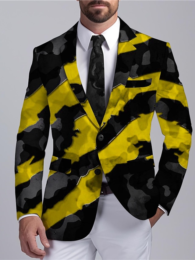  Men's Graffiti Long Sleeve Turndown Business Work Wear to work Going out Buttons Print Multi Pocket