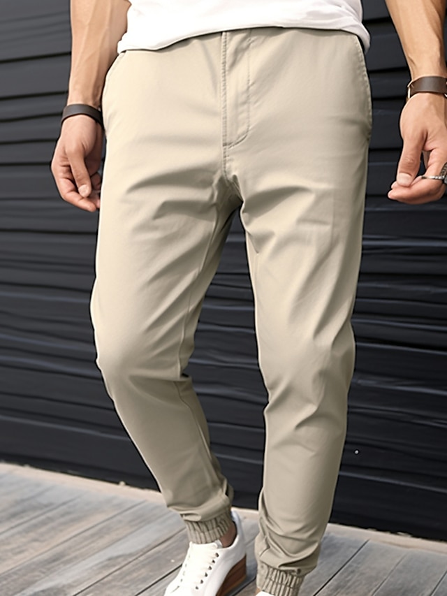  Bărbați Jogger Pantaloni chinez Pantaloni casual Buzunar Talie elastică Simplu Confort Respirabil În aer liber Zilnic Ieșire Modă Casual Negru Verde Militar