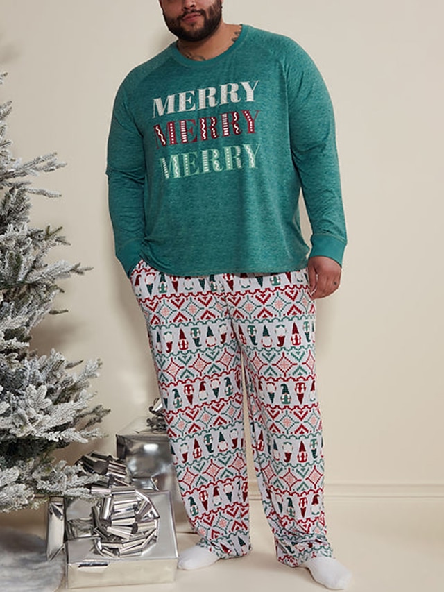 Men's Christmas Pajamas Sleepwear Pajama Set Pajama Top and Pant 2