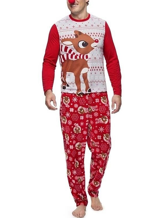 Men's Christmas Pajamas Sleepwear Pajama Set Pajama Top and Pant 2