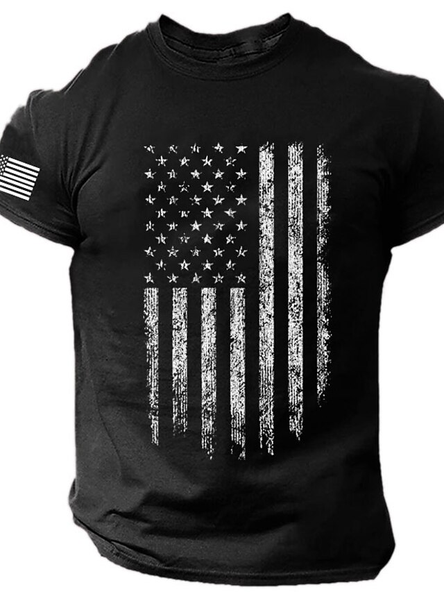 National Flag Black White Red T shirt Tee Men's 100 Cotton Graphic T