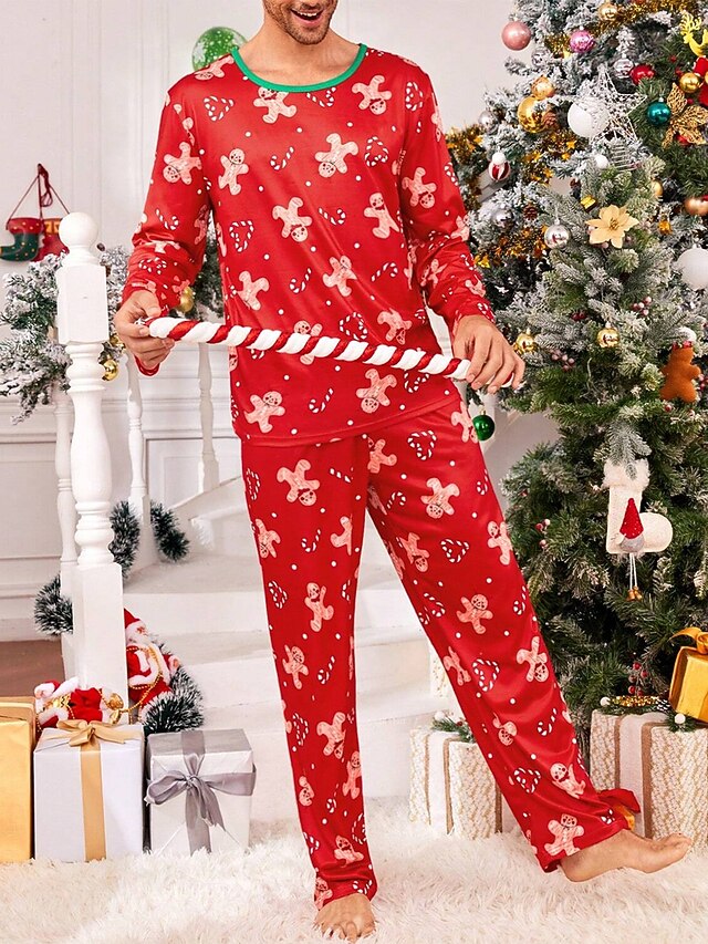 Men's Christmas Pajamas Sleepwear Pajama Set Pajama Top and Pant 2