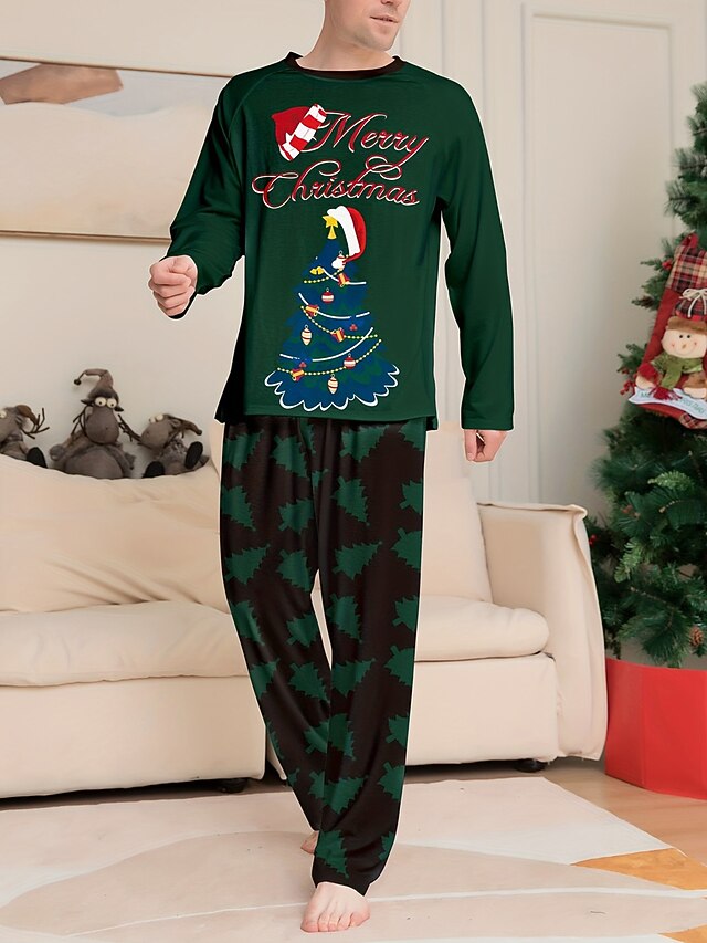 Men's Christmas Pajamas Sleepwear Pajama Set Pajama Top and Pant 2