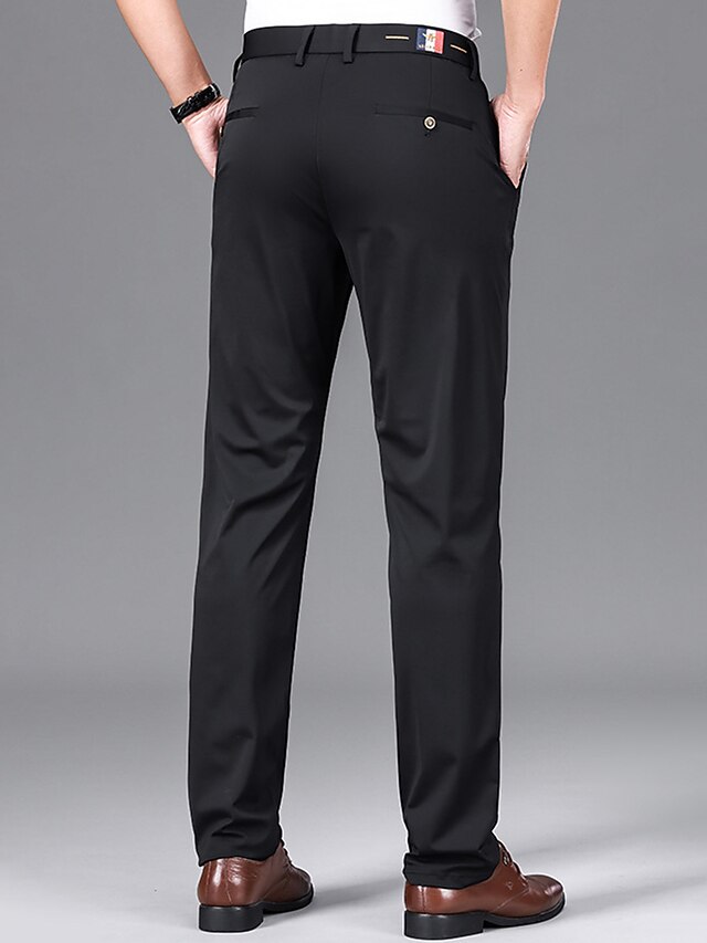 Men's Dress Pants Trousers Suit Pants Pocket Plain Comfort Breathable