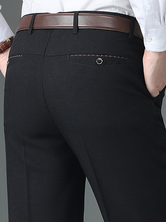 Men's Dress Pants Trousers Suit Pants Pocket Plain Comfort Breathable