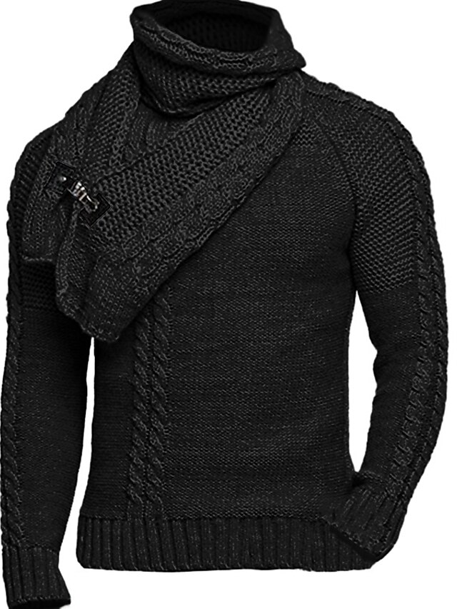 Men's Pullover Sweater Jumper Turtleneck Sweater Cropped Sweater Knit