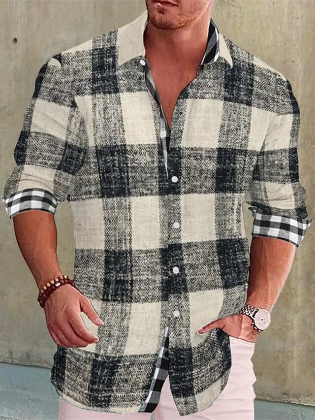 Kaufe Herren Casual Bluse Baumwolle Leinen Hemd Lose Tops Langarm T-shirt Frühling Herbst
