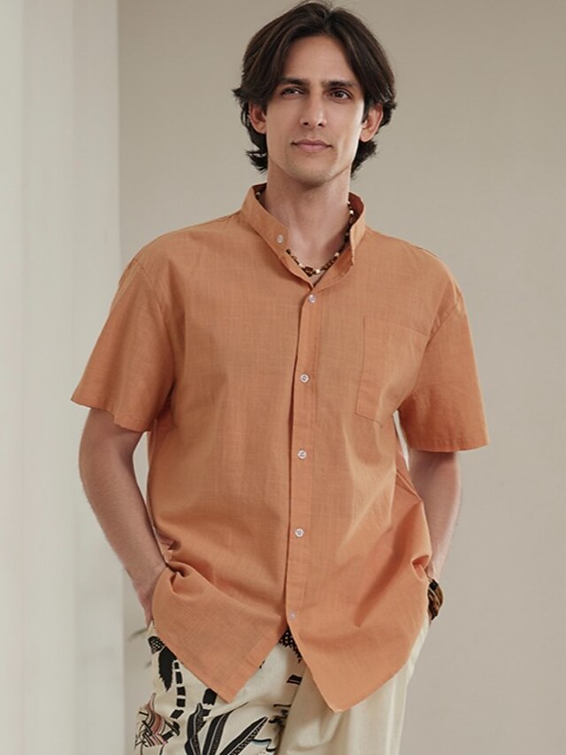 Chemise CARIBBEAN JOE homme M boutonnée verte feuilles de