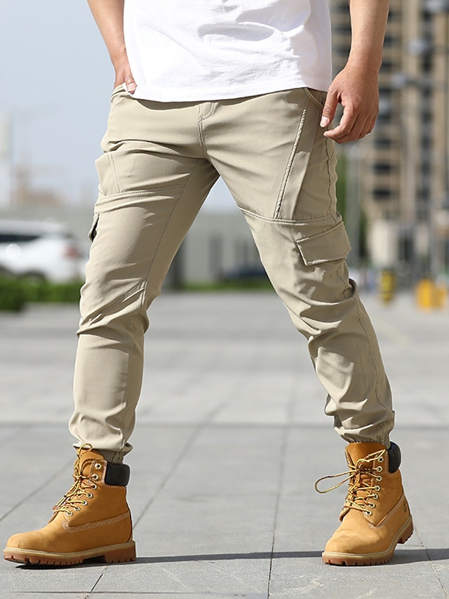 Men's Cargo Pants Cargo Trousers Tactical Pants Elastic Waist Multi