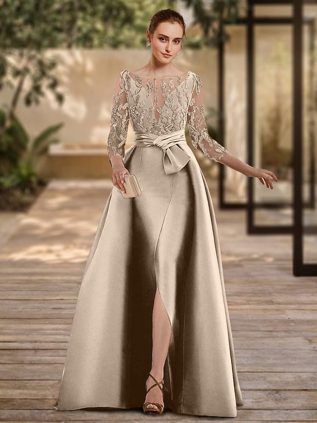 Floor Length V Neck Open Back Gown