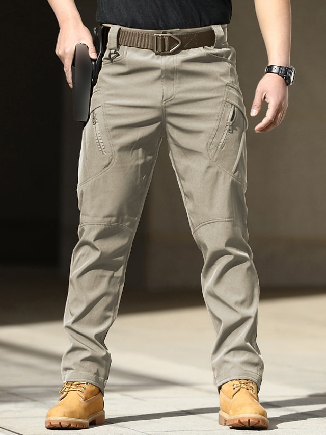 Pantaloni Uomo Con Tasche Laterali Cargo Multitasche Tasconato Zip Lacci COTONE - Foto 9