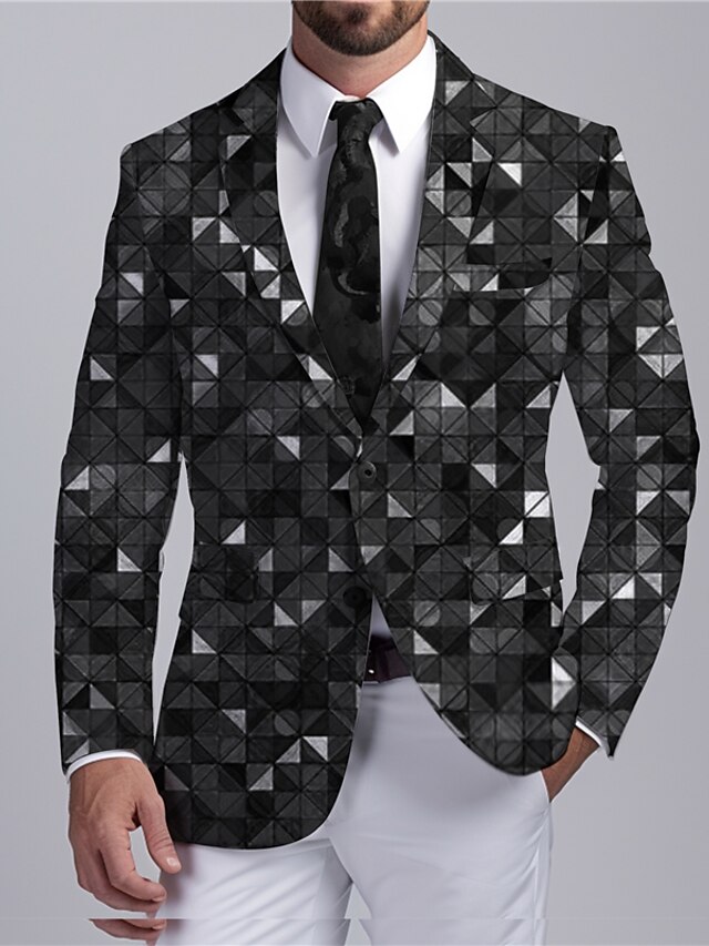 Men's Black Abstract Printed Casual Co-Ords