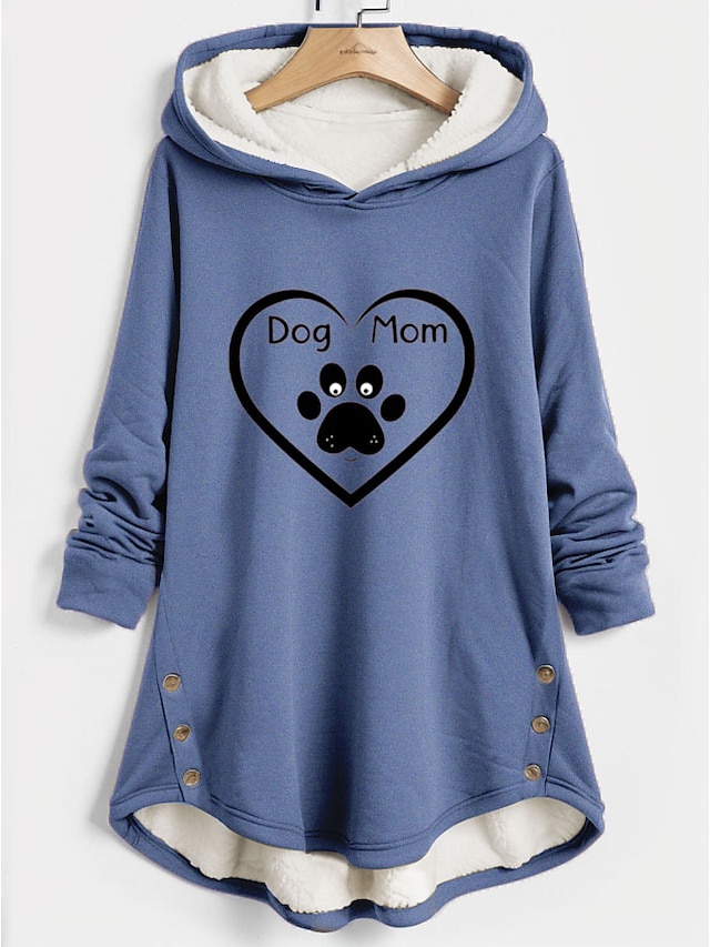  felpa con cappuccio da donna pullover foderato in pile grafico casual sportivo stampa caldo abbigliamento sportivo comodo vestibilità ampia felpa con cappuccio manica lunga top microelastico