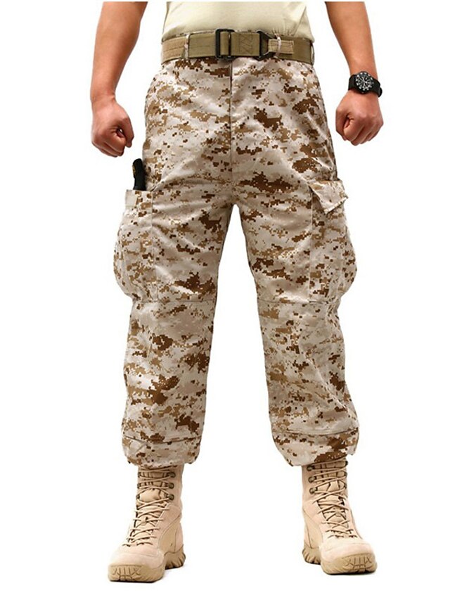  Men's Cargo Pants Cargo Trousers Tactical Pants Button Multi Pocket Straight Leg Camouflage Wearable Casual Daily Holiday Sports Fashion Black Light Green