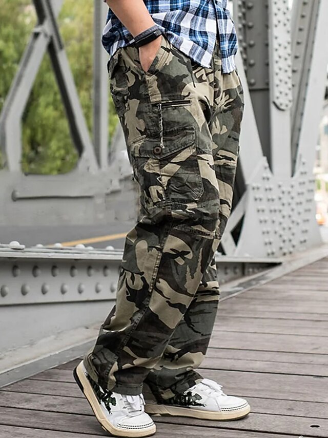 Pantalon Cargo Tactique Homme : Camouflage Léger, élastique, Coupe Slim, Imperméable