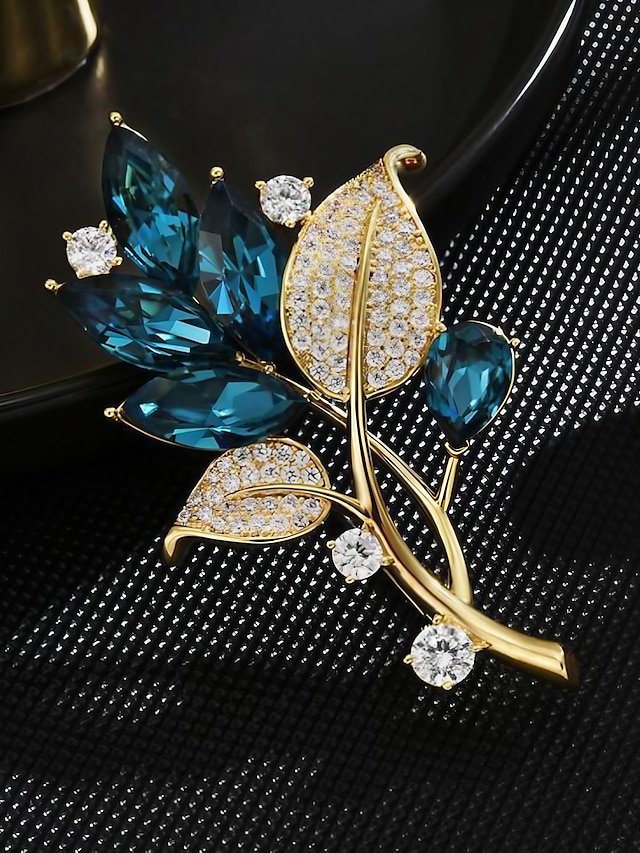  Dámské Brože Retro List Elegantní Módní Luxus Jedinečný design Brož Šperky Jezerní modrá Pro Kancelář Denní Maturitní ples Rande Plážové