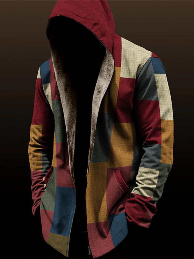 Kefitevd Winterparka voor heren, met fleece gevoerde, warme winterjas met veel zakken, capuchon, overgangsjas, legerjack met opstaande kraag, zwart, M Kefitevd Winterparka voor heren, met fleece gevoerde, warme winterjas met veel zakken, capuchon, overgangsjas, legerjack met opstaande kraag, zwart, M