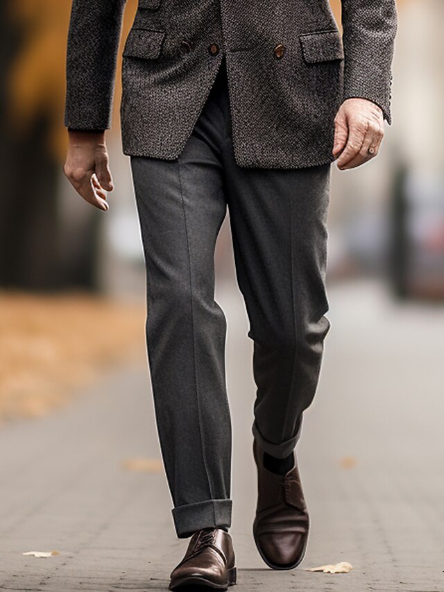 Men's Dress Pants Winter Pants Trousers Suit Pants Tweed Pants Pocket