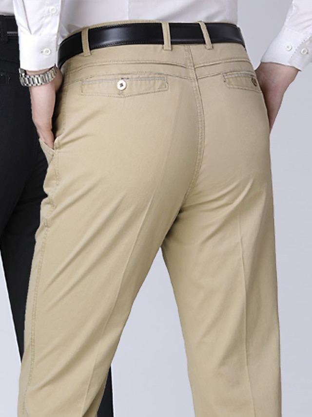  Homme Pantalon Chino Pantalon chino Poche Jambe droite Plein Confort Respirable Extérieur du quotidien Sortie 100% Coton Mode Décontractées Noir Jaune