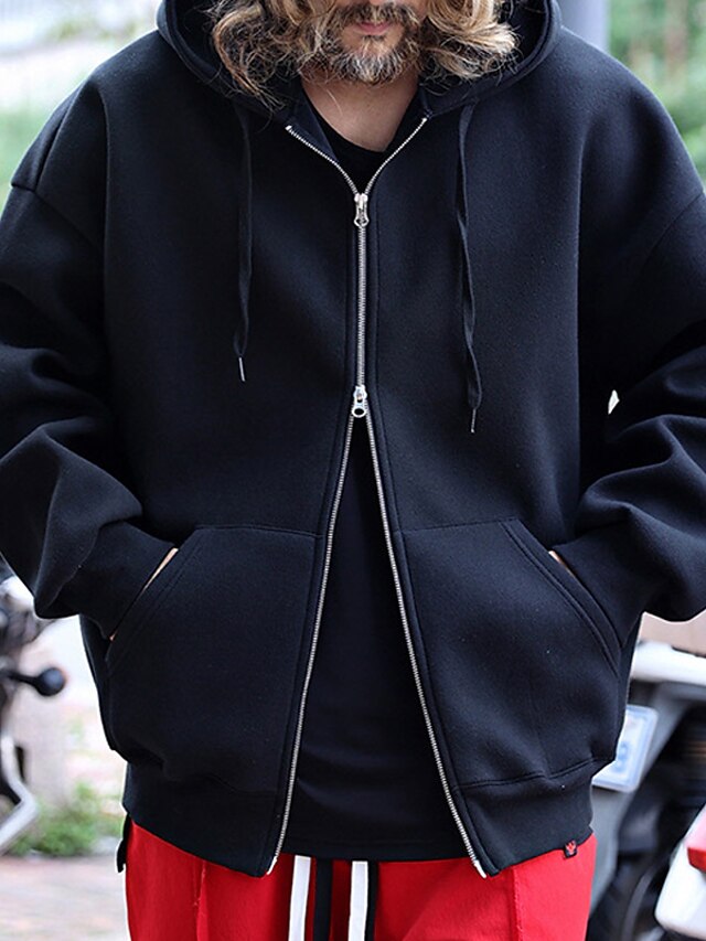 Herren Hoodie Baumwolle Mit Reißverschluss - Kapuzenpullover Mit Tasche - Lässiger Sweatjacke