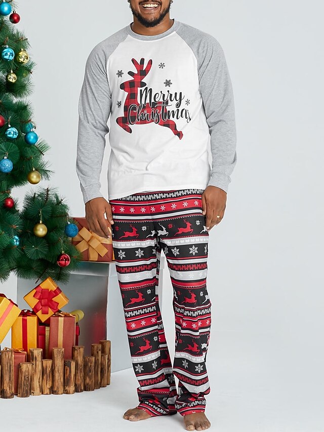 Men's Christmas Pajamas Sleepwear Pajama Set Pajama Top and Pant 2
