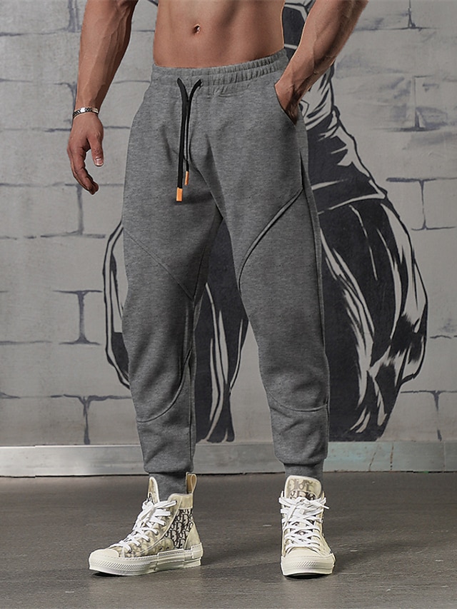  Men's Trousers Track Pants Jogging Pants Training Outdoor Athleisure Sports Fitness Breathable Quick Dry Sweat wicking Comfortable Drawstring Elastic Waist Plain Full Length Sports & Outdoors