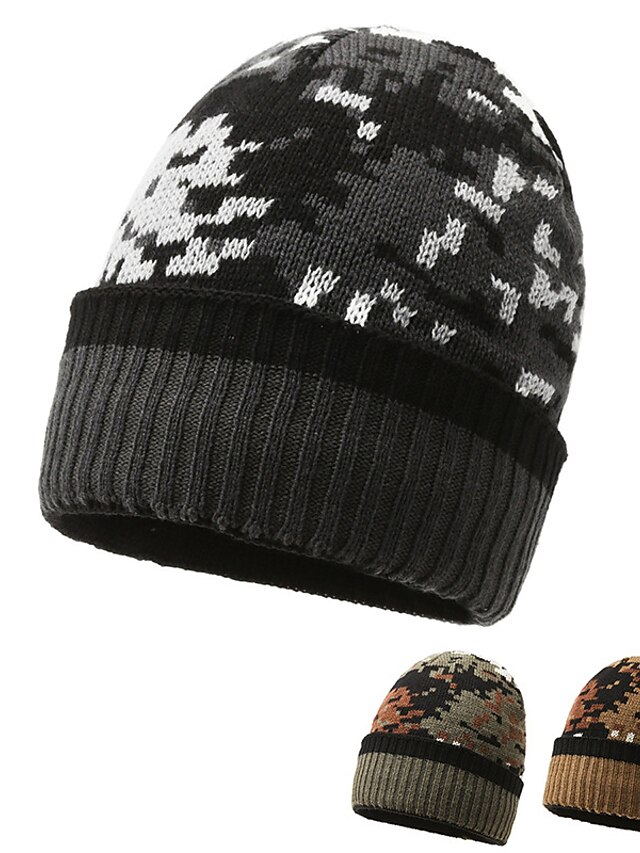 thumbnail image 2 of Gelante Camouflage Beanie – Men's Knit Hat – Desert Brown Camo – Windproof & Stretchy 2 of 6