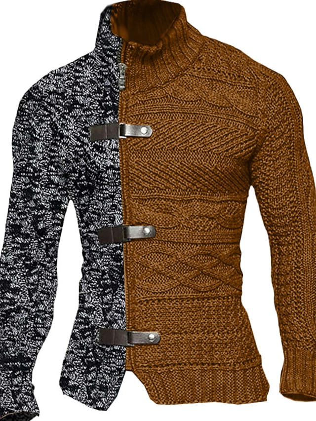 Homme Gilet Cardigan Cardigan épais Pull court torsadé Tricoter Normal