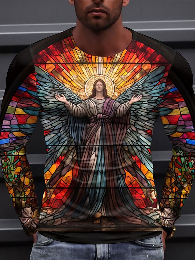 Graphic Jesús Fe Moda Design Casual Hombre Impresión 3d Camiseta Deporte Festivos Noche Camiseta 2506