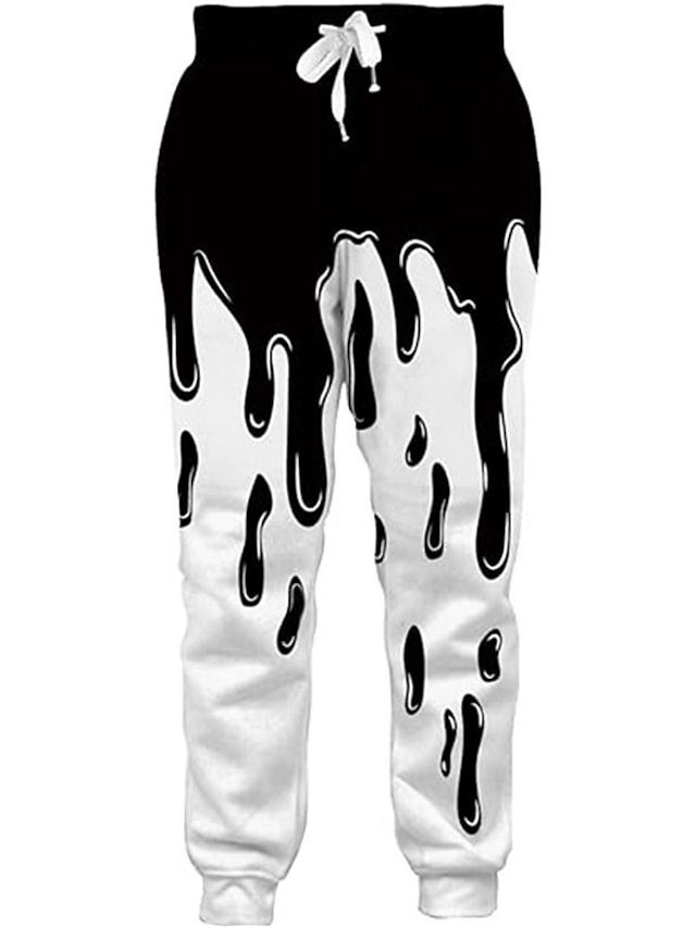  Gradual Casual Men's 3D Print Sweatpants Joggers Pants Trousers Outdoor Street Casual Daily Polyester Black S M L Mid Waist Elasticity Pants