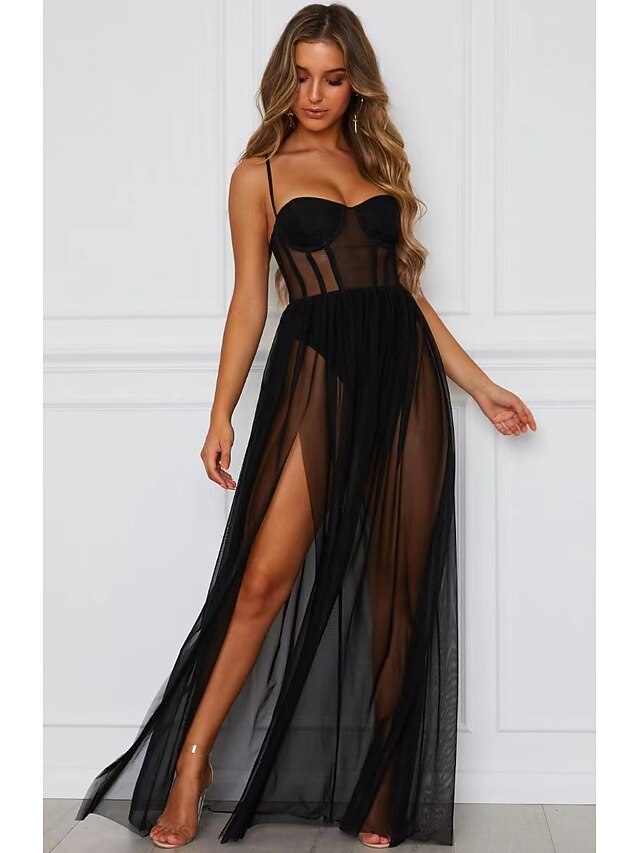 Women's Backless Sexy Erotic Sexy Lingerie Sexy Bodies Nightwear - Acrylic Spandex Solid Colored Sexy Lingerie Set Home Outfits 10