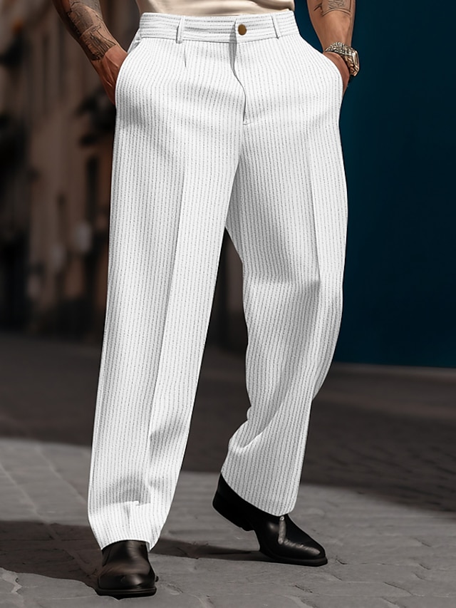 Men's Dress Pants Corduroy Pants Trousers Suit Pants Button Pocket ...