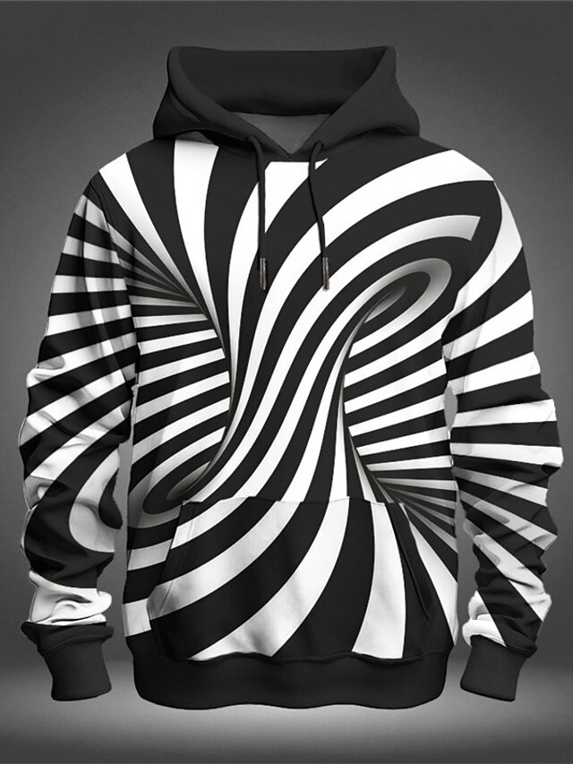 Graphic Optical Illusion Men's Fashion 3D Print Hoodie Sports Outdoor