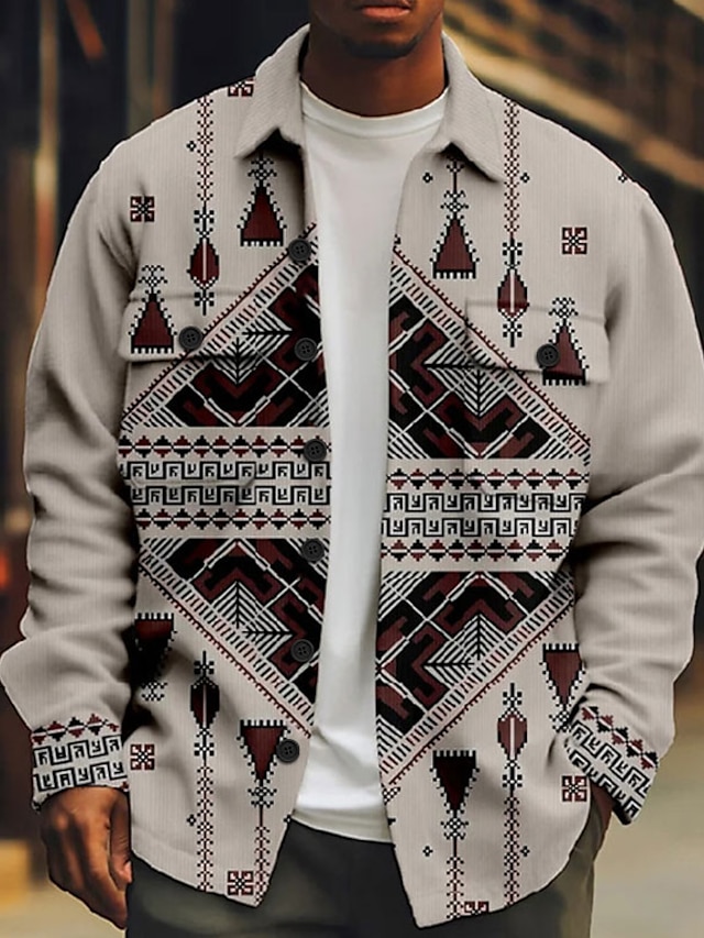 Tribal Bandana Print Vintage Tribal Men's Shirt Shirt Jacket Shacket ...