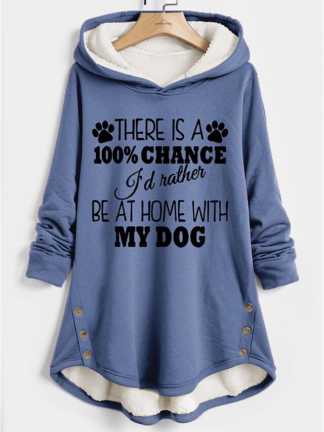 Women's Hoodie Sweatshirt Pullover Fleece Lined Warm Pajamas Sherpa Letter Casual Sports Button Print Warm Fuzzy Long Sleeve Top Micro-elastic Fall & Winter Comfrt Breathable Soft Fabric4