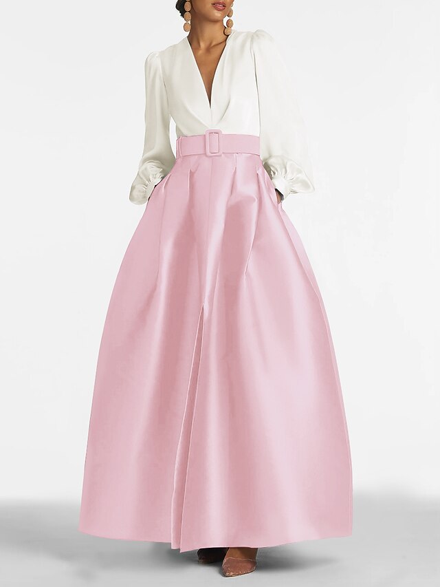 Elegant Long Sleeve Green Evening Dress With Split Online
