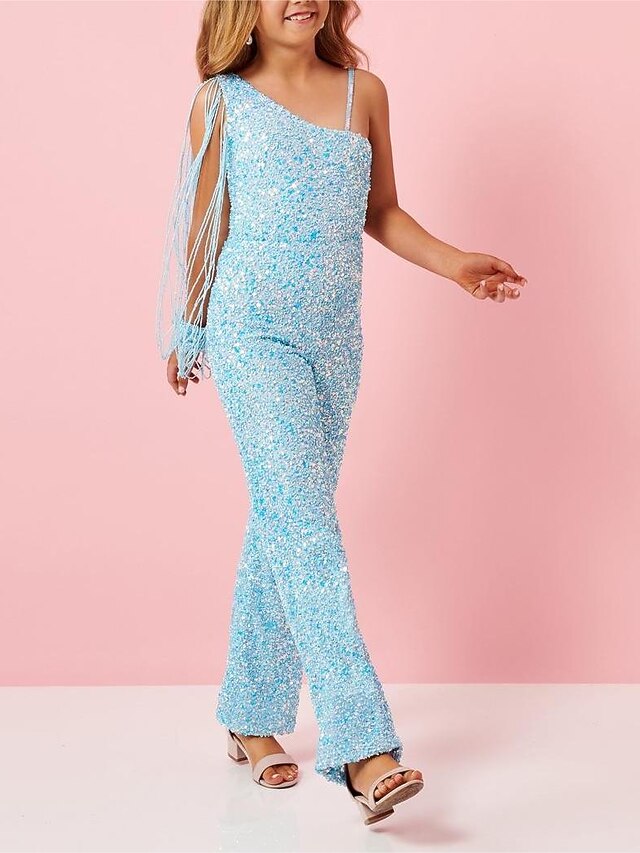 Jumpsuits Floor Length Flower Girl Dress Birthday Girls Cute Prom Dress Sequined with Tassel Star Fit 3-16 Years dress to impress3