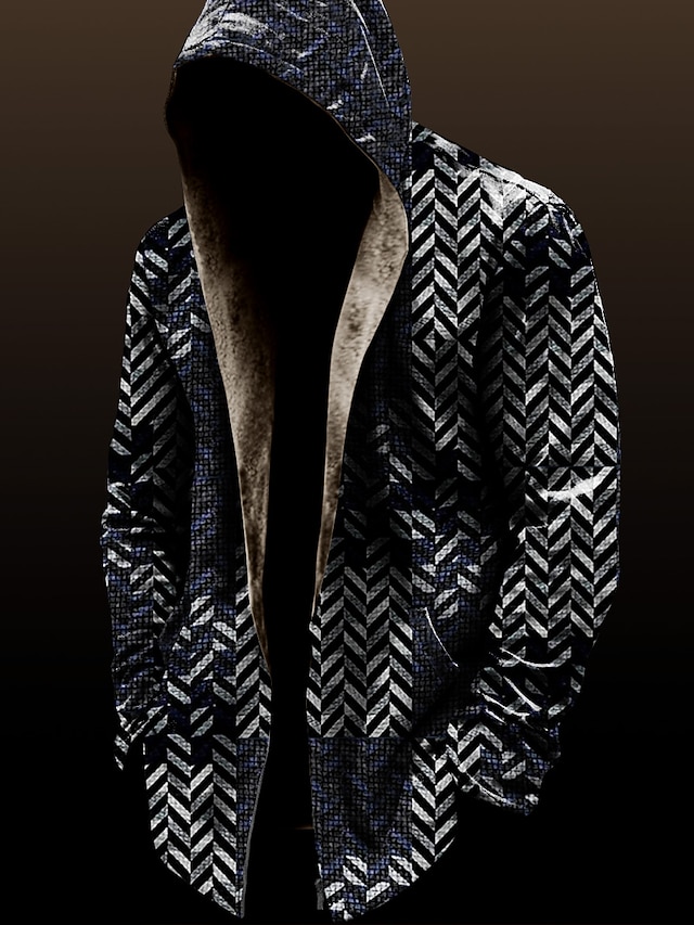  Homens Bloco de cor Xadrez Casaco de inverno Casaco de lã Casaco Térmico / Quente Vintage Roupa Diária Para Noite Bolsos Imprimir Outono & inverno Com Capuz Manga Longa Preto Vinho Vermelho