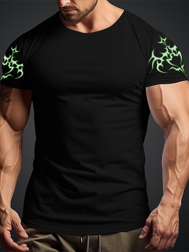 Camiseta Manga Corta Cuello Redondo Hombres Impresión En 3d
