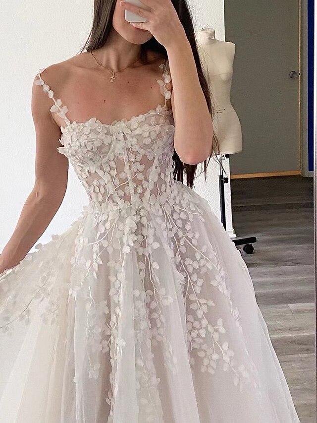 Wholesale Hall Casual Wedding Dresses A-Line V Neck Sleeveless Sweep / Brush Train Chiffon Bridal Gowns With Pleats Pearls main image 0