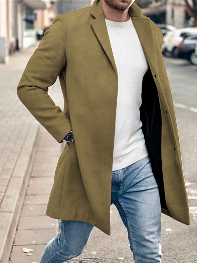  Herr Grafiska tryck Vinterkappa Rock Kappa Håller värmen Andningsfunktion Bekväm Mode Streetwear Affär Arbete Klä till Jobbet Utekväll Ficka Mönster Höst vinter Nedvikt Långärmad Svart Khaki grön