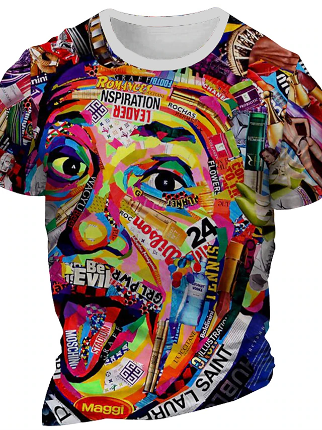 JIFENLI Herren 3D Druck T-Shirt Jaguar Design - Streetwear Sport Freizeit